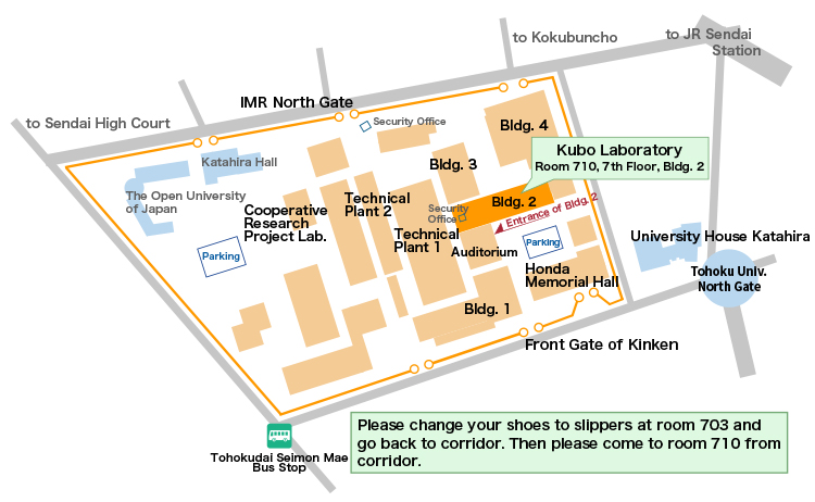 Campus Map of Institute for Materials Research, Tohoku University